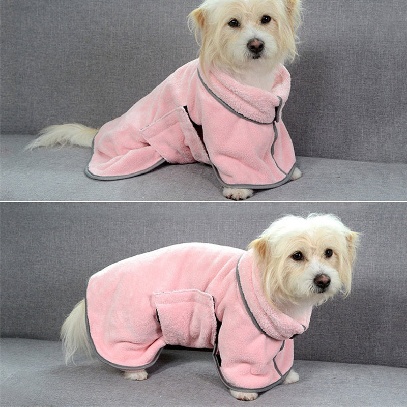Quick-Dry Microfiber Pet Bath Towel & Bathrobe