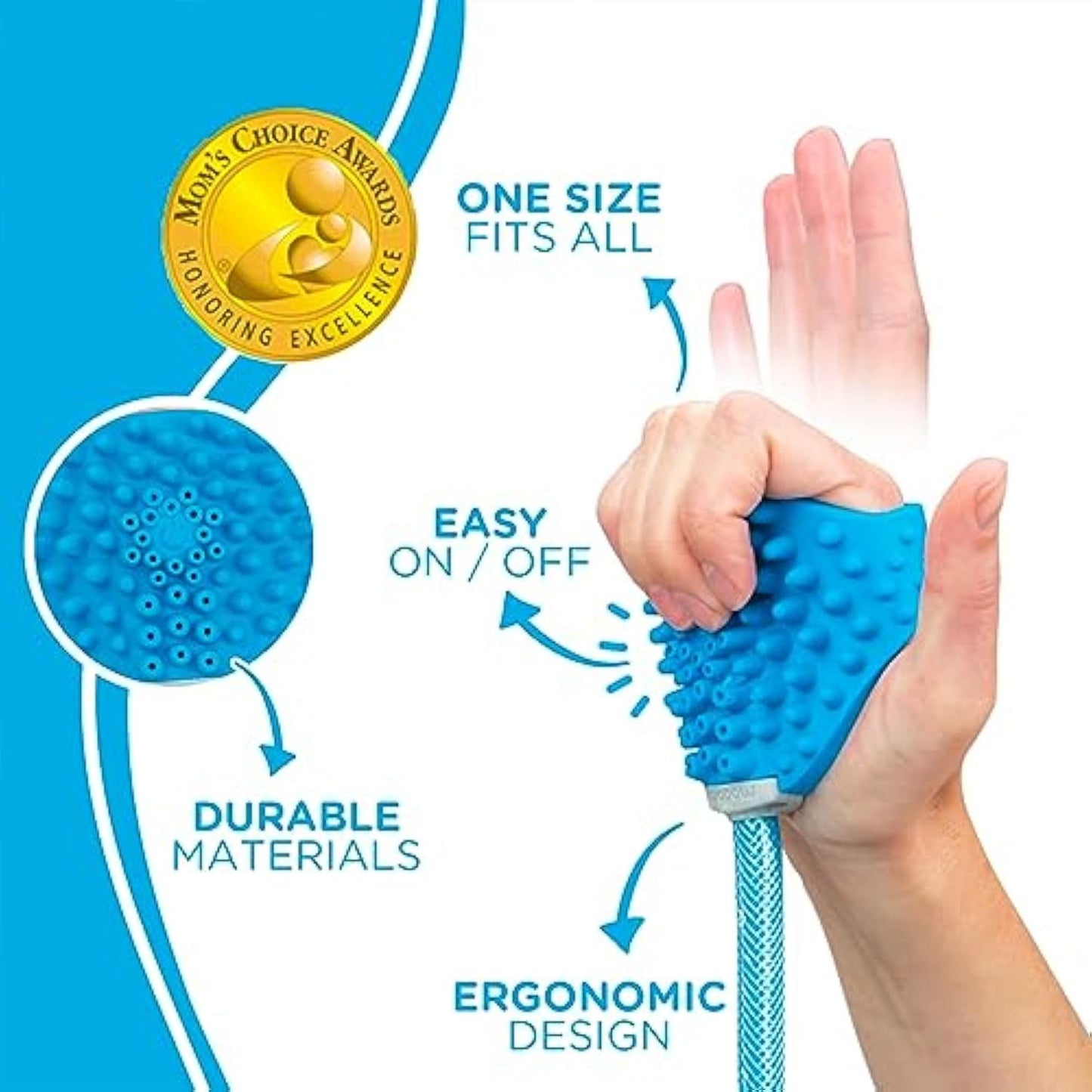 Pet Shower Attachment with Garden Hose & Shower Adapters