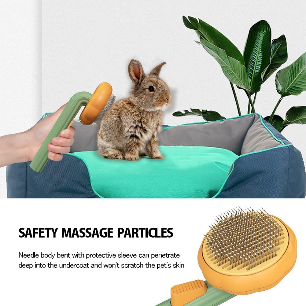 Pet Pumpkin Slicker Brush for Dogs & Cats - Self Cleaning