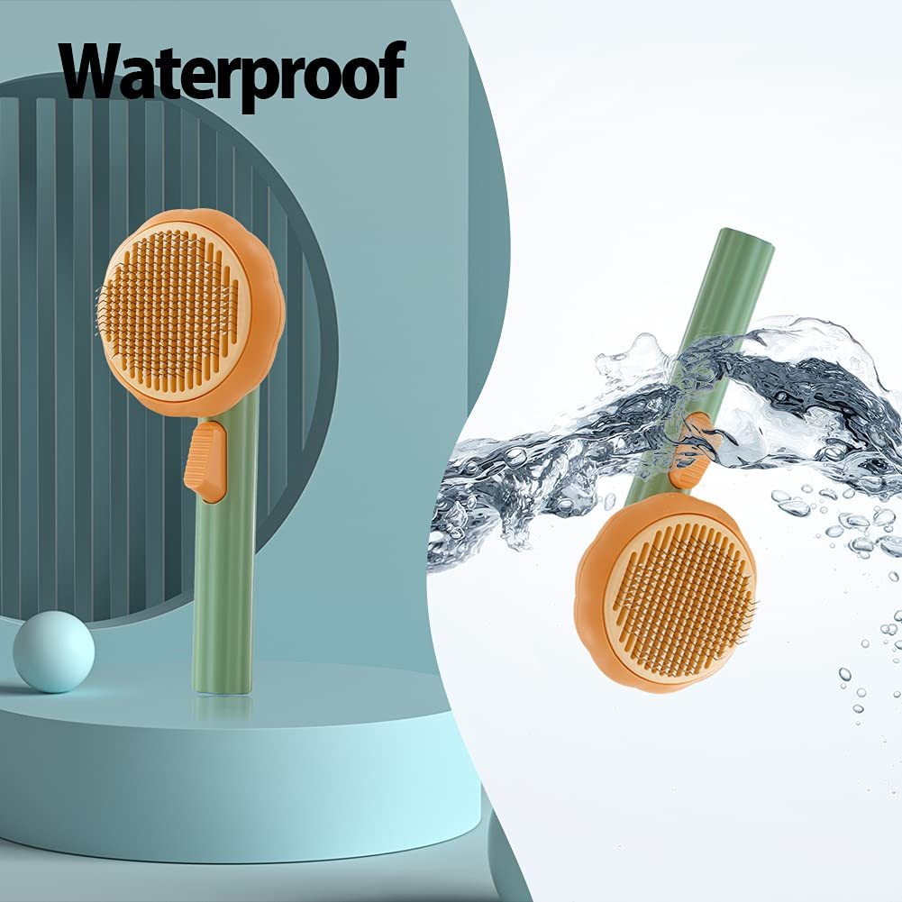 Pet Pumpkin Slicker Brush for Dogs & Cats - Self Cleaning