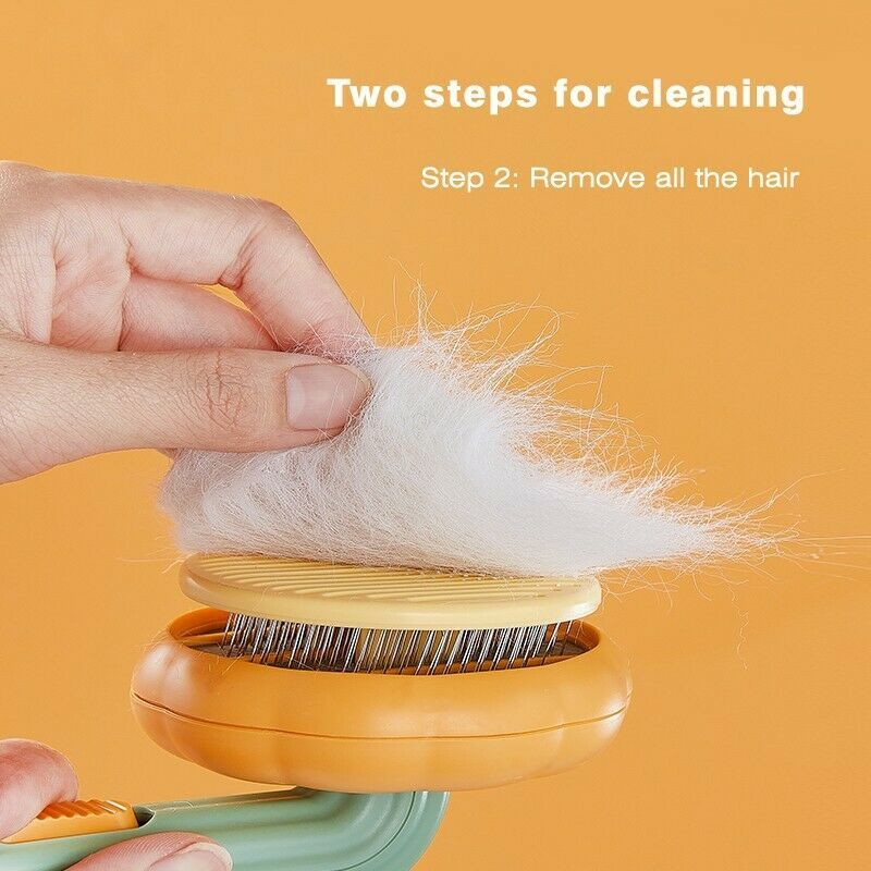 Pet Pumpkin Slicker Brush for Dogs & Cats - Self Cleaning