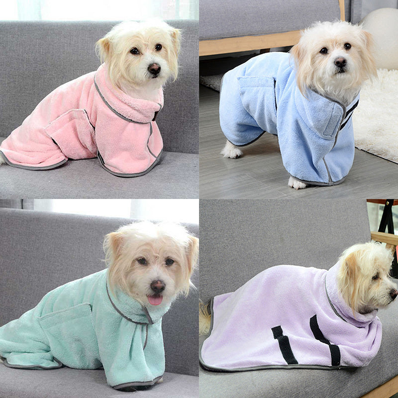 Quick-Dry Microfiber Pet Bath Towel & Bathrobe