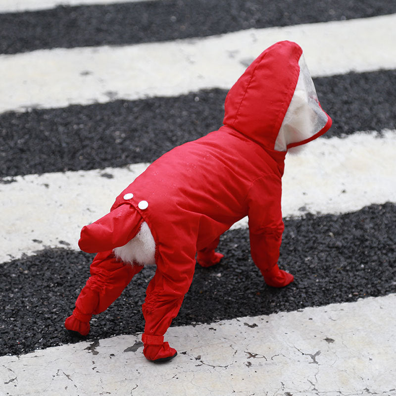 Waterproof Dog Raincoat with Four Legs & Rain Shoes Set