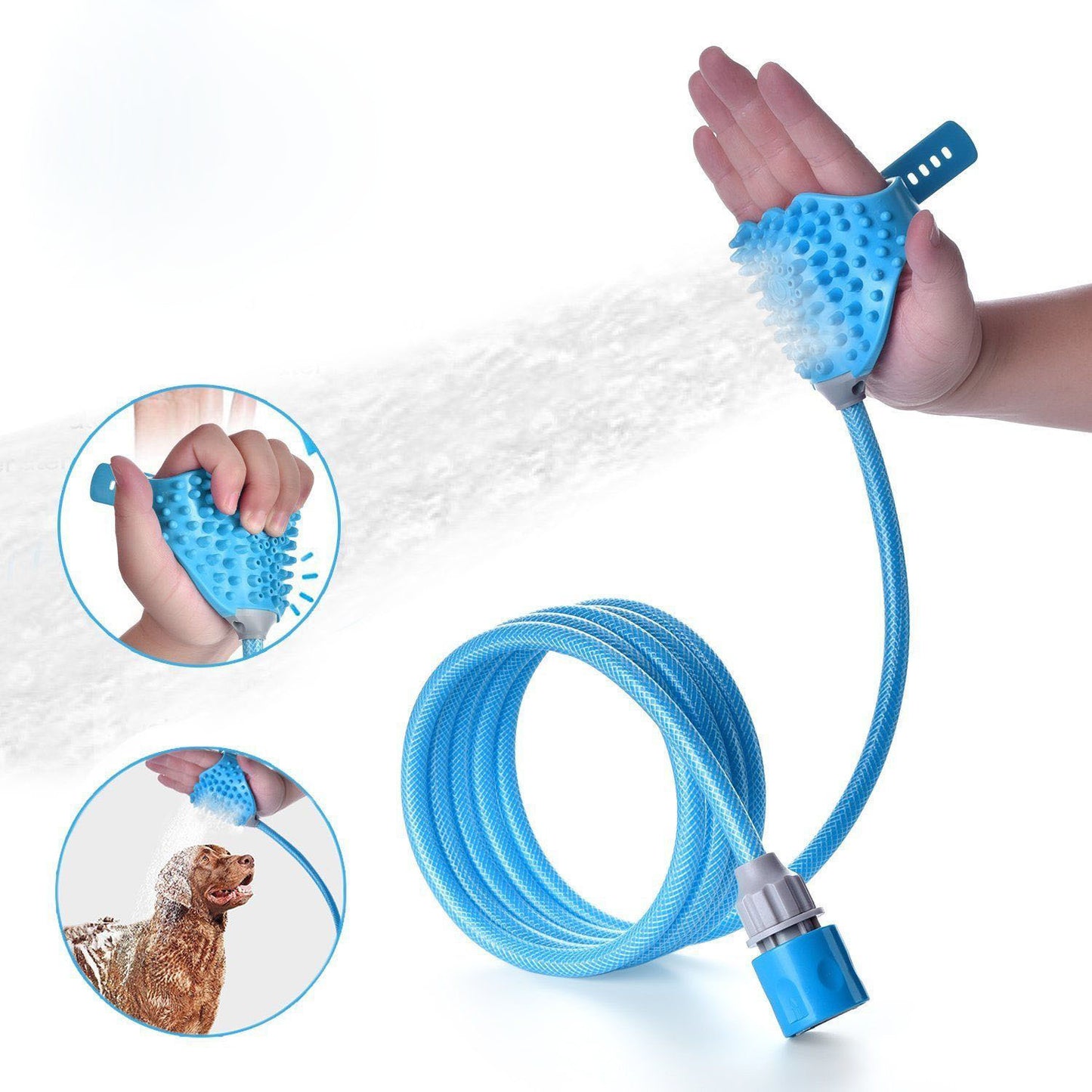 Pet Shower Attachment with Garden Hose & Shower Adapters