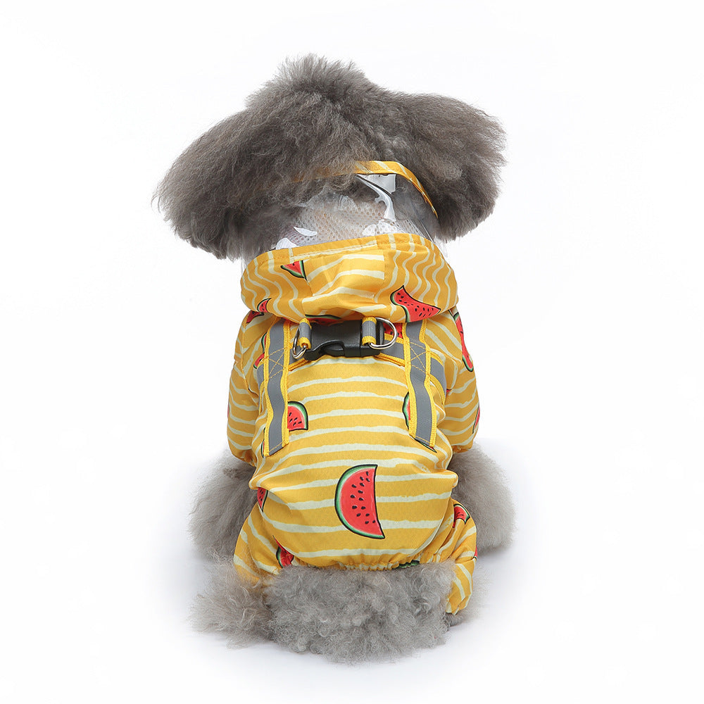 Waterproof Reflective Four-Leg Dog Raincoat – Universal, All Seasons