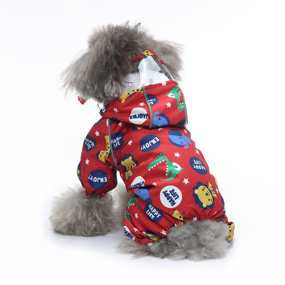 Waterproof Reflective Four-Leg Dog Raincoat – Universal, All Seasons