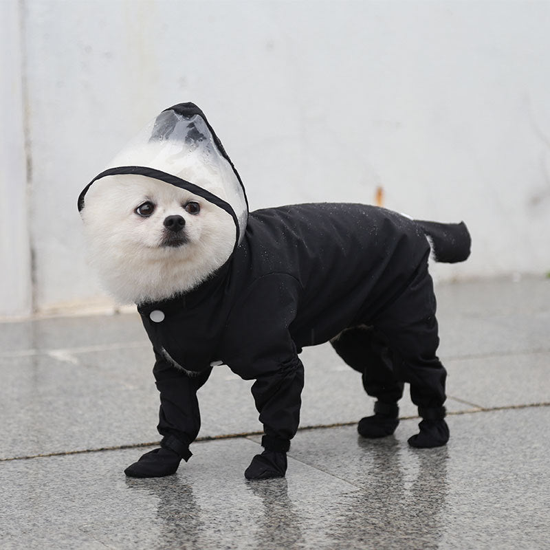 Waterproof Dog Raincoat with Four Legs & Rain Shoes Set