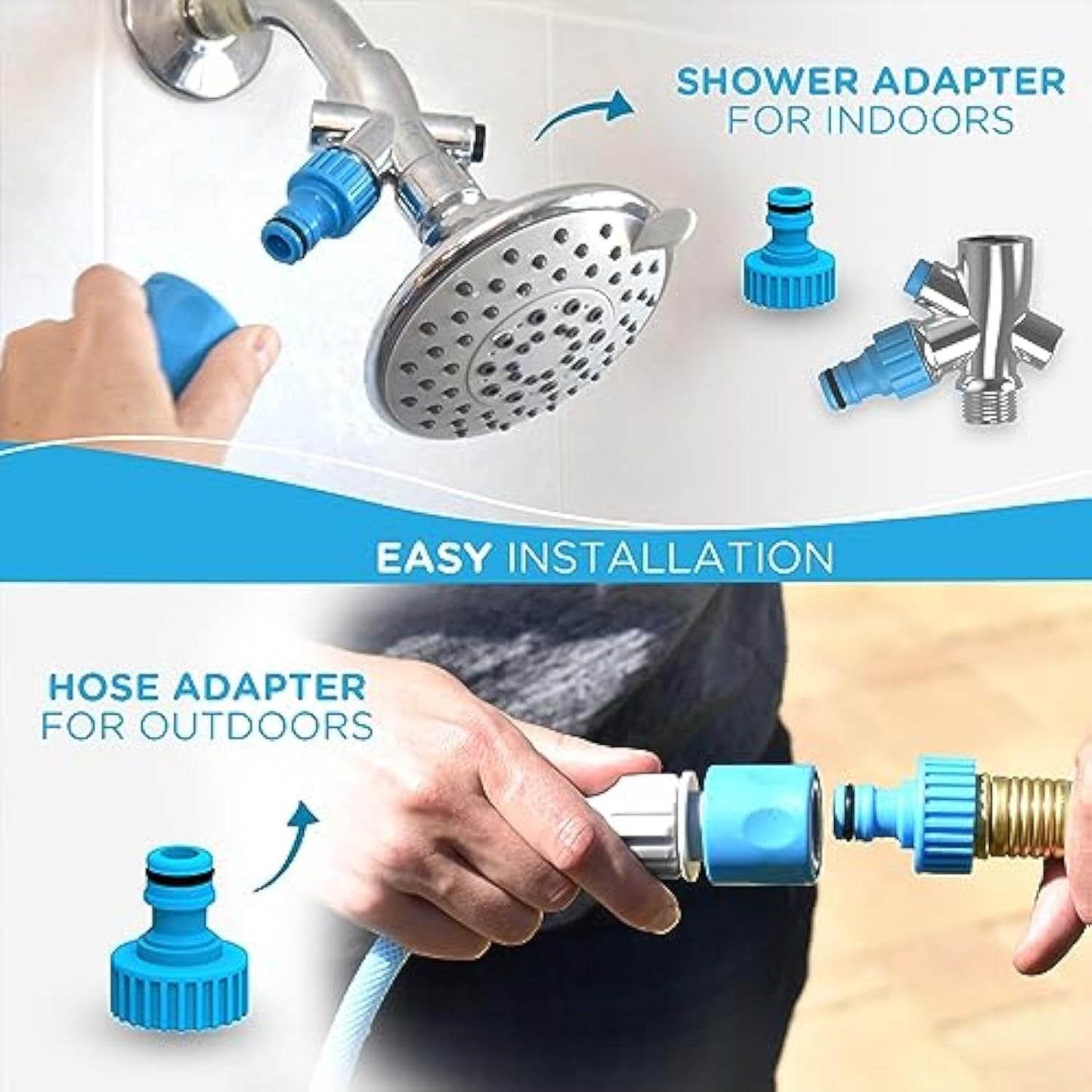 Pet Shower Attachment with Garden Hose & Shower Adapters