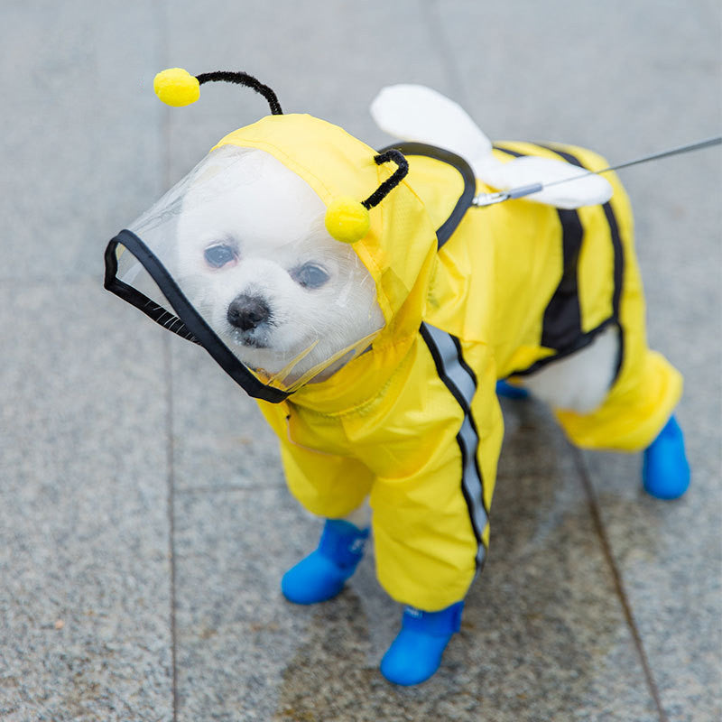 Waterproof Four-Legged Dog Raincoat | Full Coverage Puppy Poncho