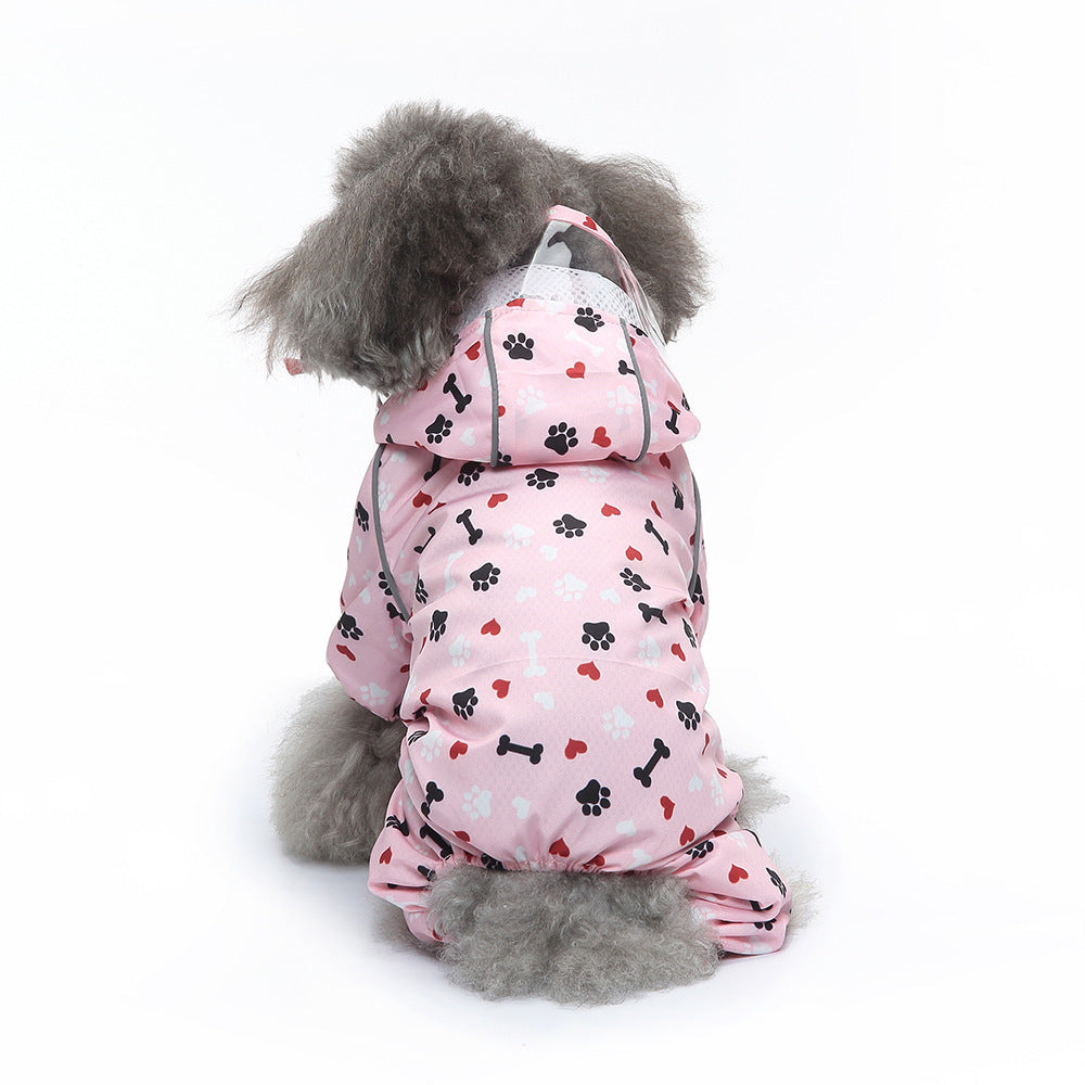 Waterproof Reflective Four-Leg Dog Raincoat – Universal, All Seasons
