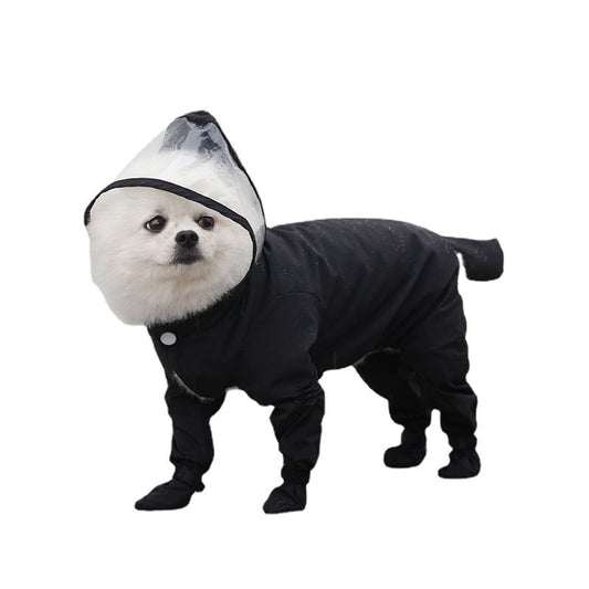 Waterproof Dog Raincoat with Four Legs & Rain Shoes Set