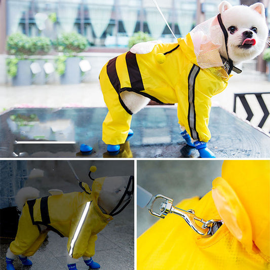 Waterproof Four-Legged Dog Raincoat | Full Coverage Puppy Poncho