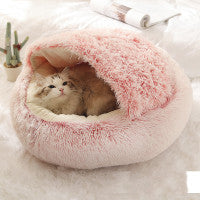 2-in-1 Plush Round Pet Bed - Tailiss