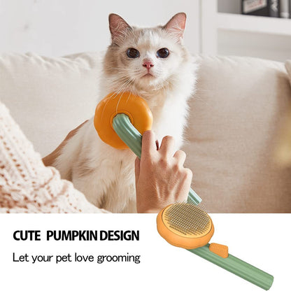 Pet Pumpkin Slicker Brush for Dogs & Cats - Self Cleaning