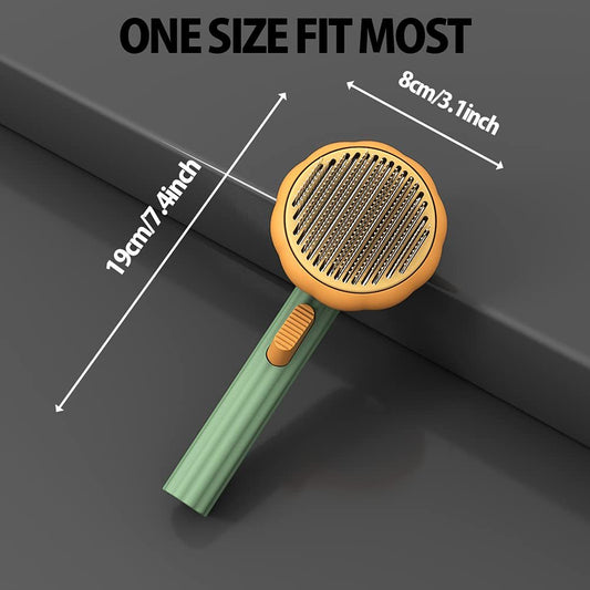 Pet Pumpkin Slicker Brush for Dogs & Cats - Self Cleaning