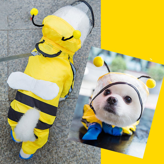Waterproof Four-Legged Dog Raincoat | Full Coverage Puppy Poncho
