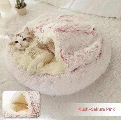 2-in-1 Plush Round Pet Bed - Tailiss
