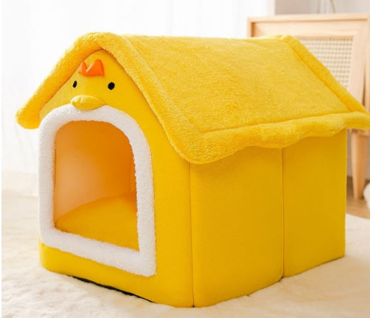 Foldable Warm Dog & Cat House Bed - Winter Pet Cave Kennel