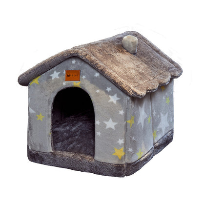 Foldable Warm Dog & Cat House Bed - Winter Pet Cave Kennel