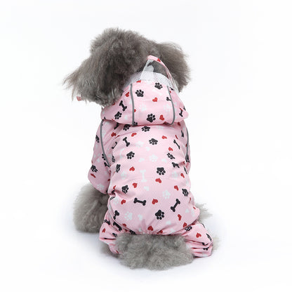 Waterproof Reflective Four-Leg Dog Raincoat – Universal, All Seasons