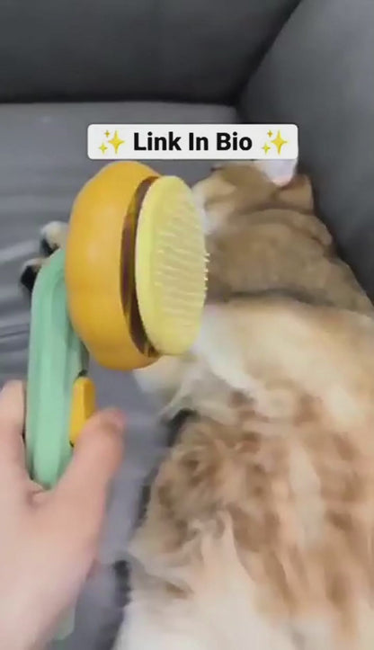 Pet Pumpkin Slicker Brush for Dogs & Cats - Self Cleaning