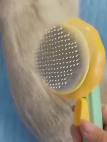 Pet Pumpkin Slicker Brush for Dogs & Cats - Self Cleaning