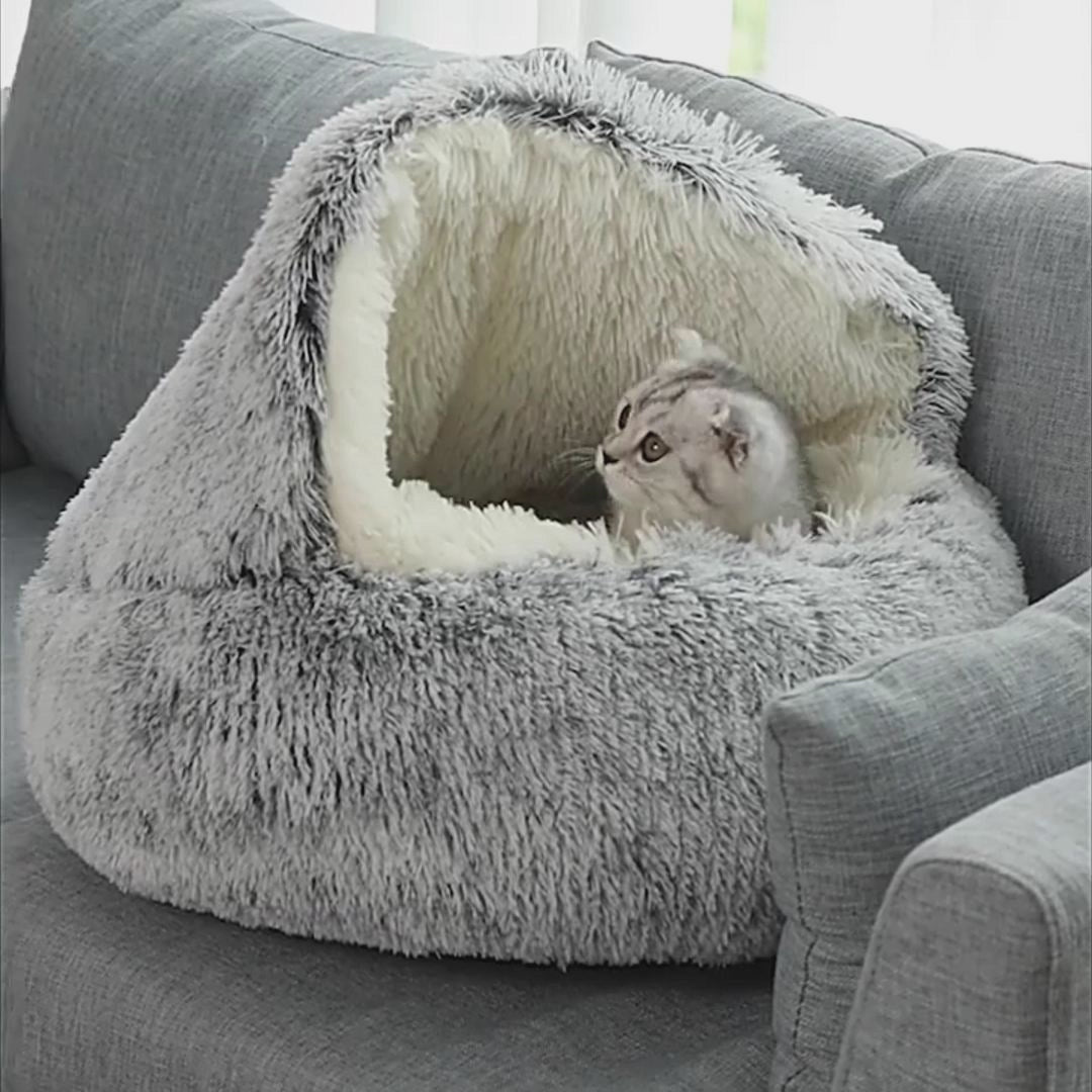 2-in-1 Plush Round Pet Bed